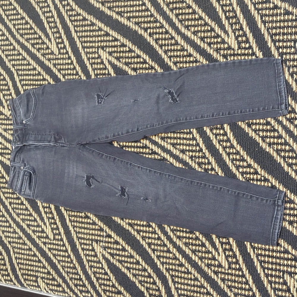 Button fly mom jeans in washed black